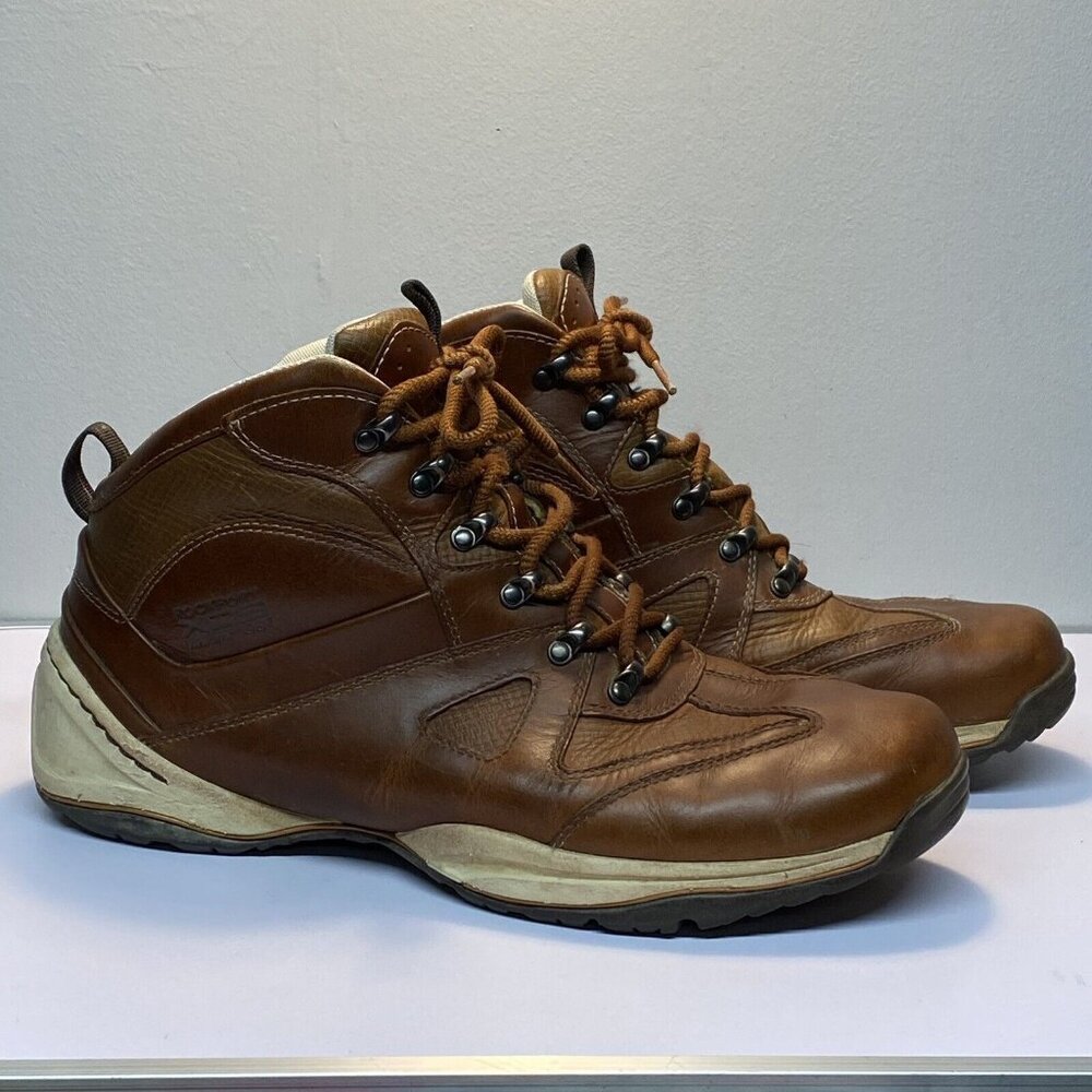 Rockport Mens Size 12 Boots Brown Leather Waterproof Hydro Shield Ankle EU 46.5 - Picture 2 of 12